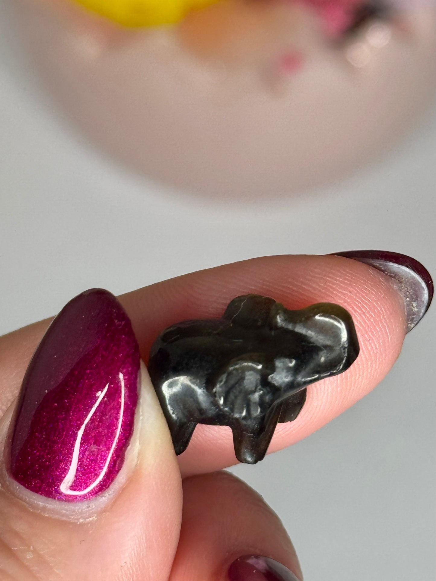 Mini Gold Sheen Obsidian Elephant