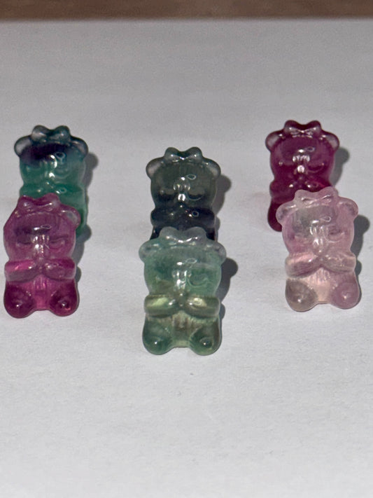Mini Fluorite 'Speak No Evil' Bear