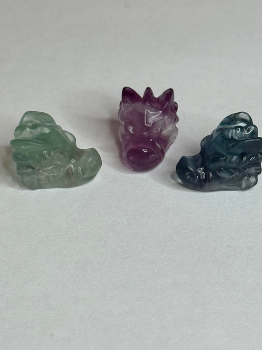 Mini Fluorite Dragon Skull