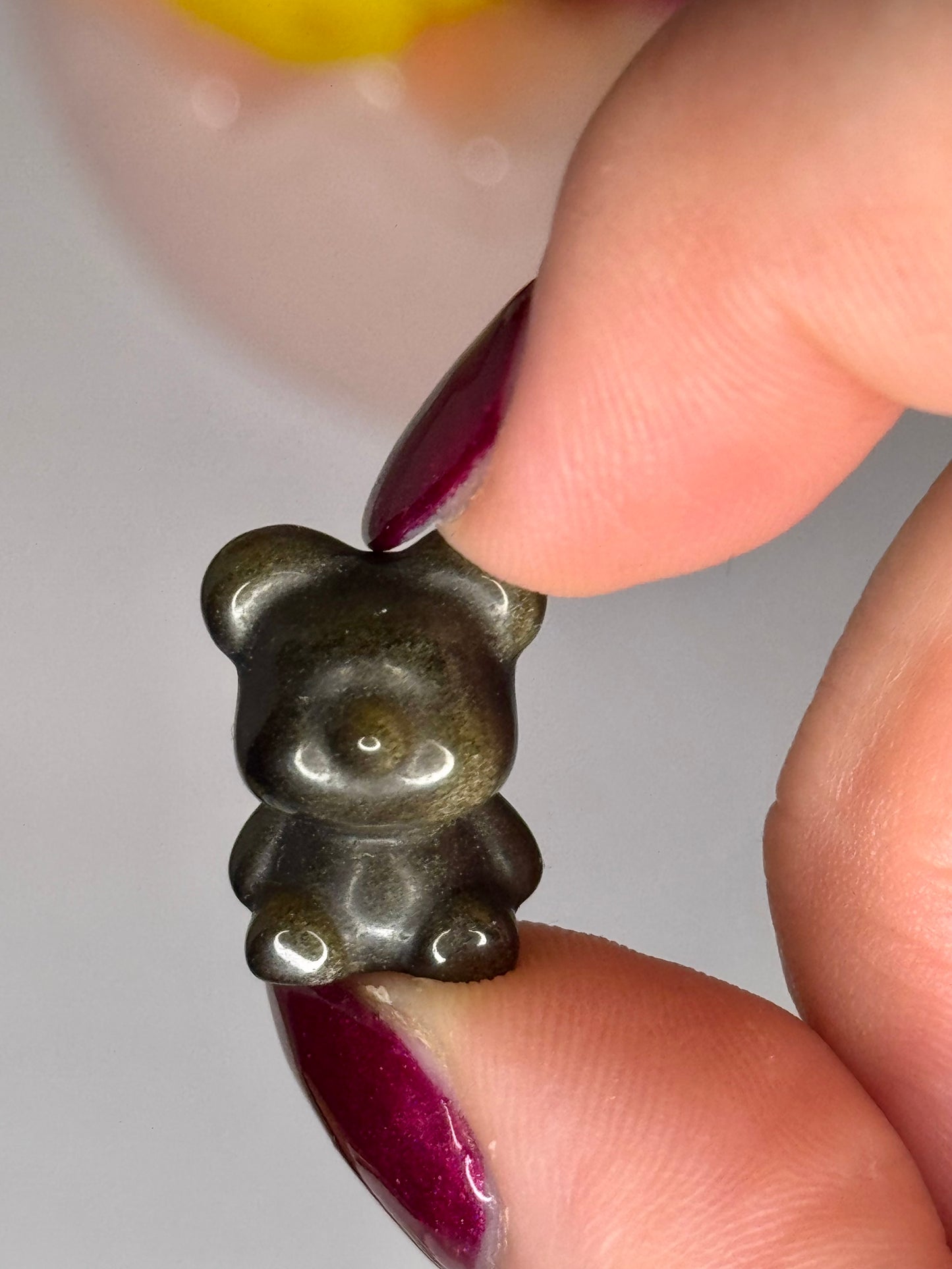 Mini Gold Sheen Obsidian Teddy Bear