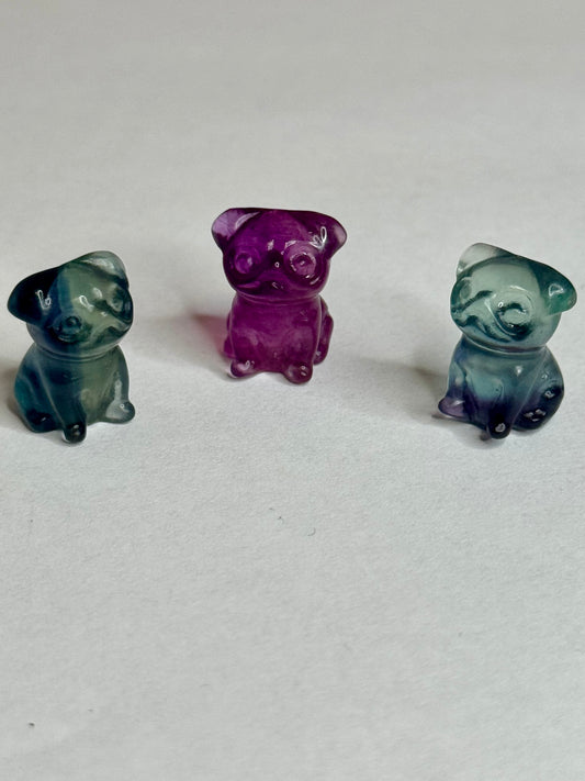 Mini Fluorite Dog #2 (Pug)