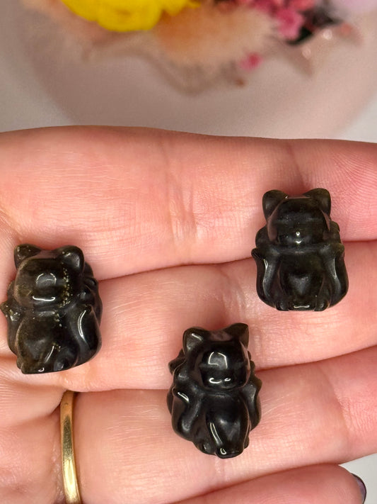 Mini Gold Sheen Obsidian Nine Tails