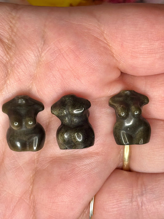 Mini Gold Sheen Obsidian Goddess Body