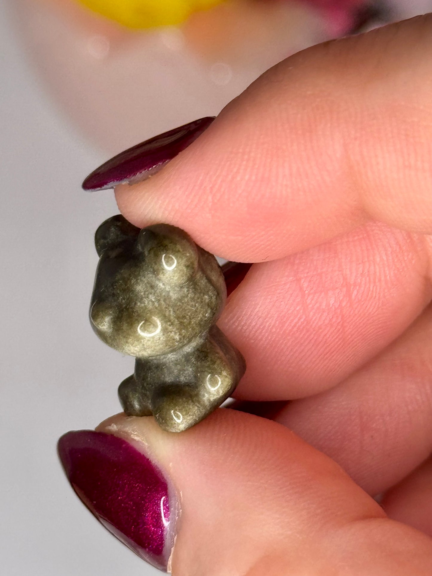 Mini Gold Sheen Obsidian Teddy Bear