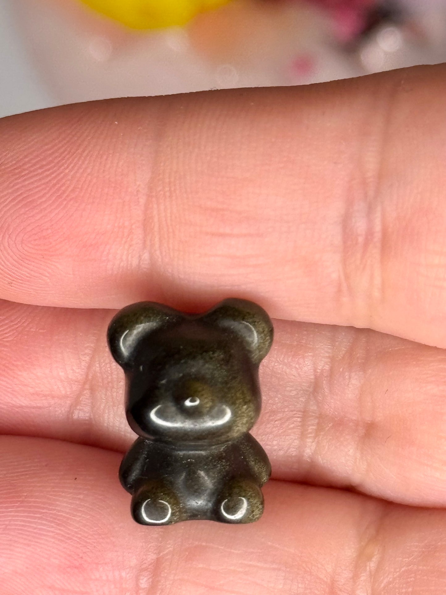 Mini Gold Sheen Obsidian Teddy Bear