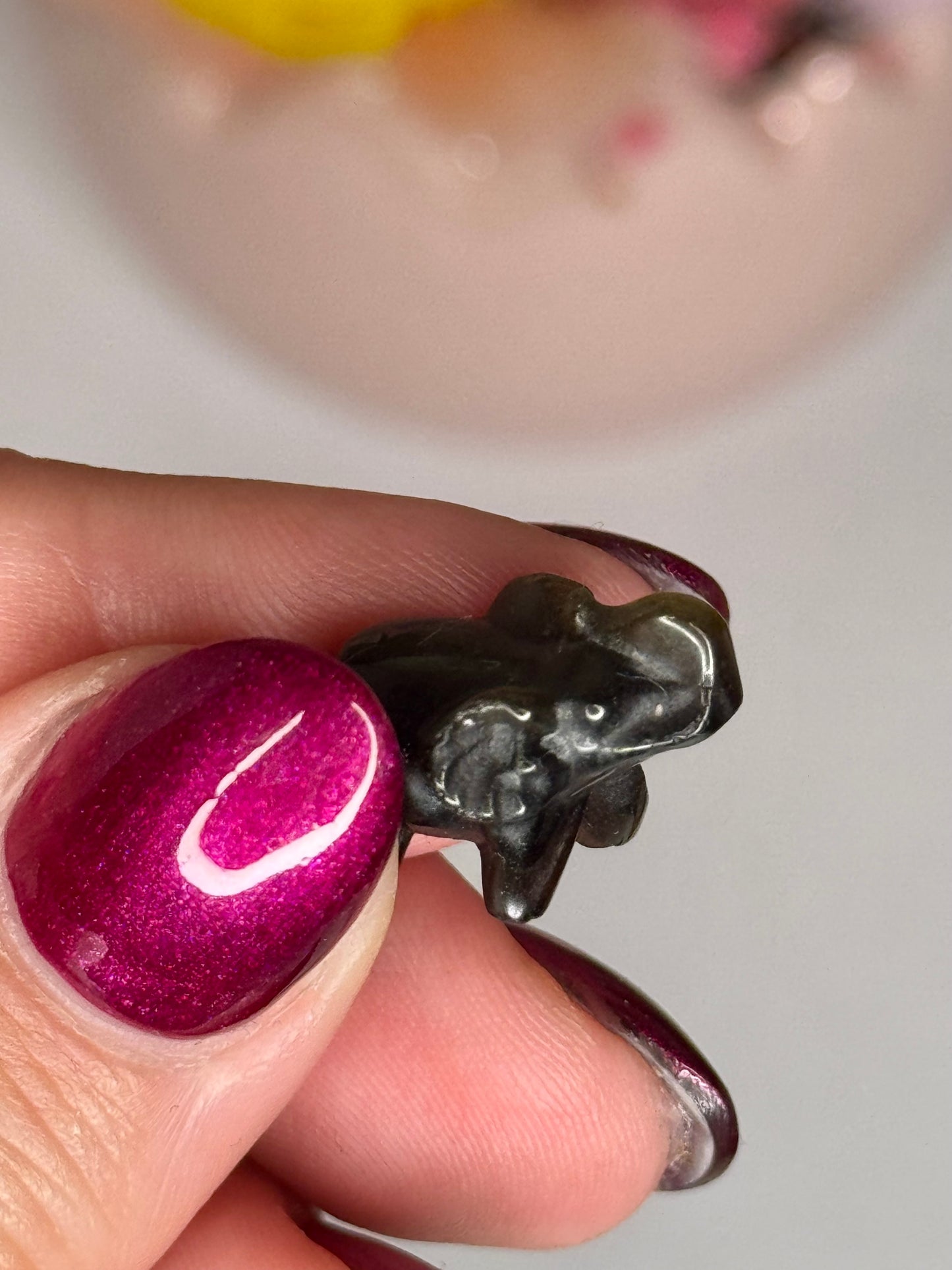 Mini Gold Sheen Obsidian Elephant