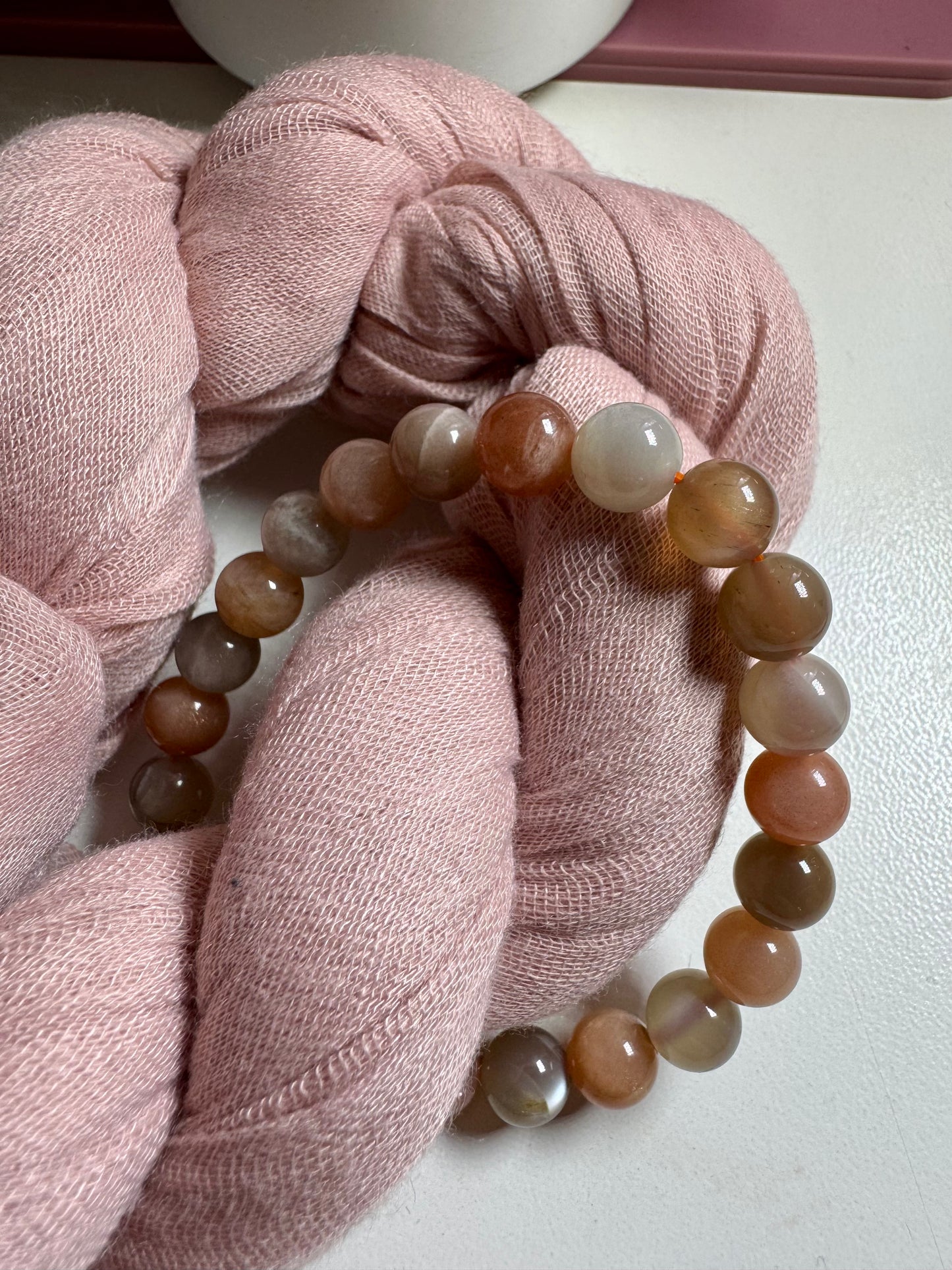 8mm Mixed Moonstone Bead Bracelet