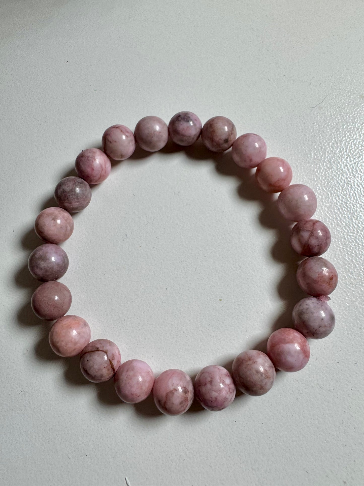 8mm Pink Calcite Bead Bracelet