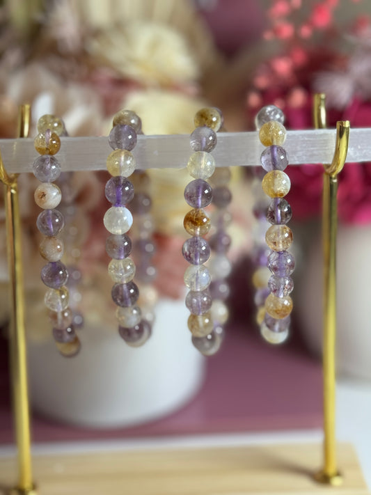 8mm Amethyst & Citrine (HTA) Bead Bracelet