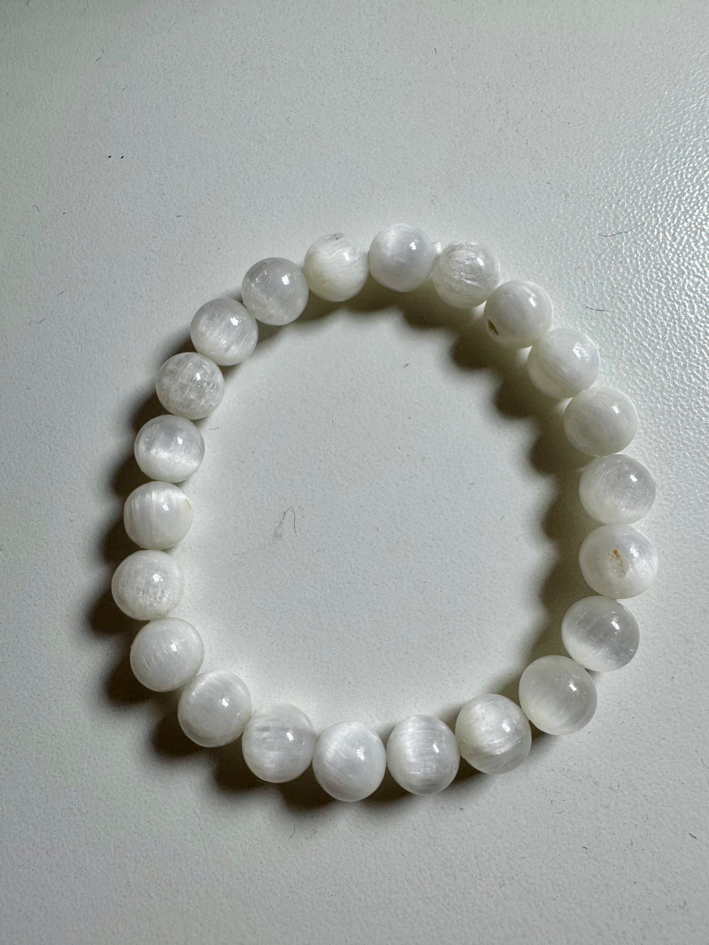 8mm Selenite Bead Bracelet