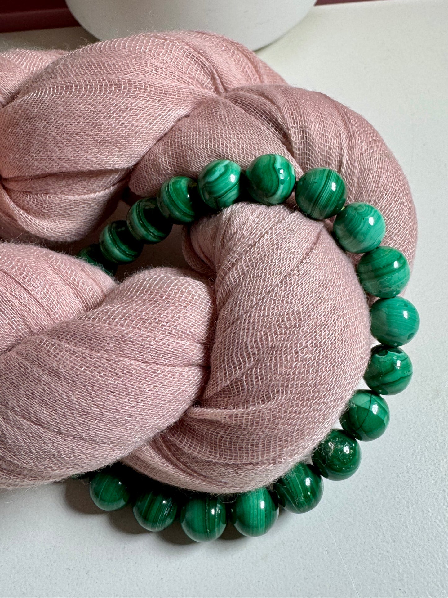8mm Malachite Bead Bracelet
