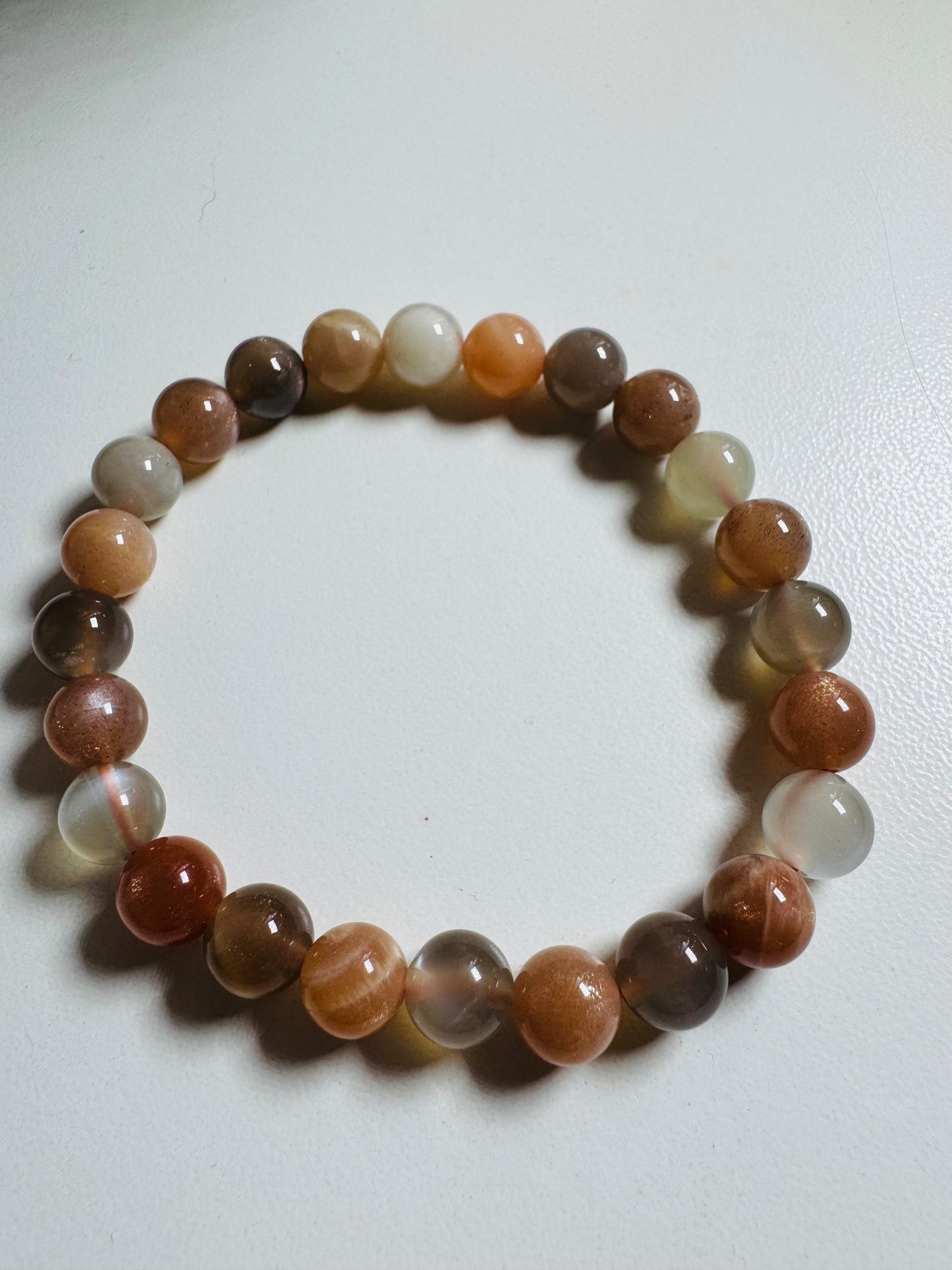8mm Mixed Moonstone Bead Bracelet