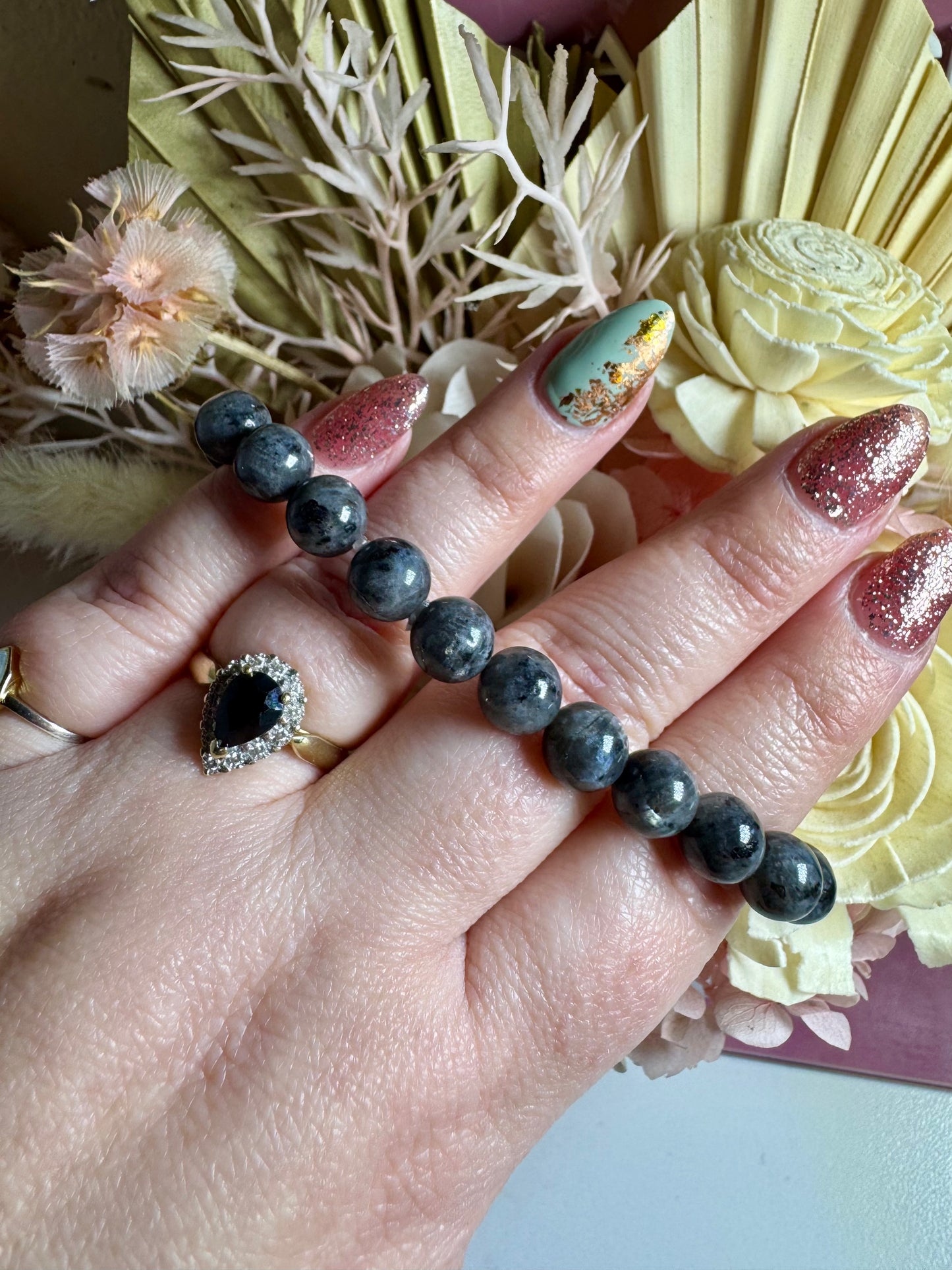 8mm Larvikite Bead Bracelet