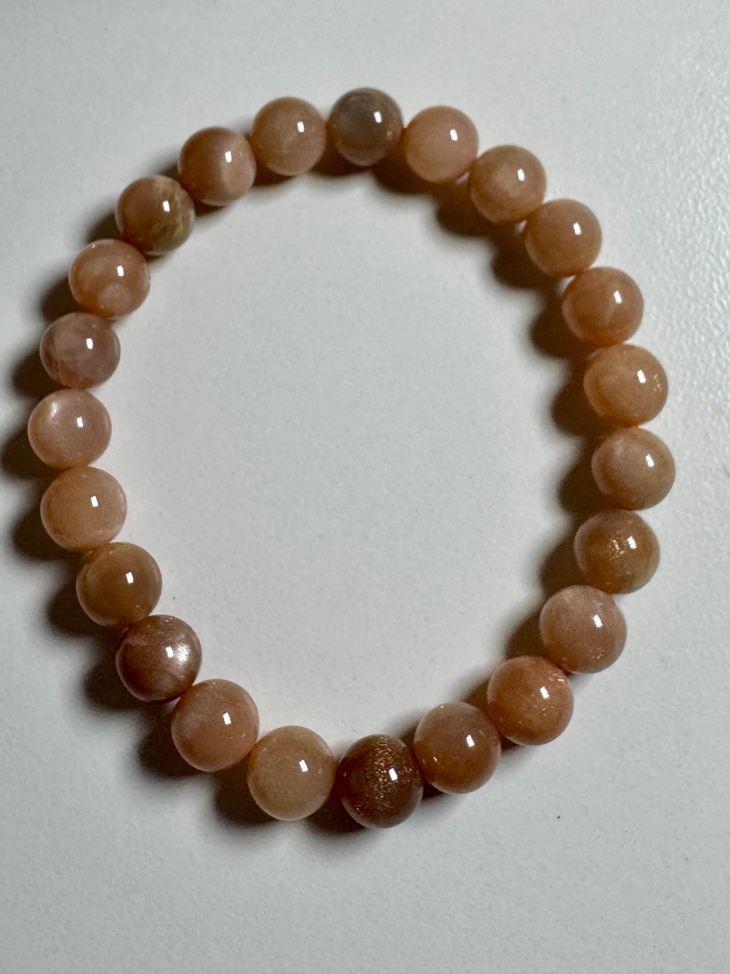 8mm Peach Moonstone Bead Bracelet