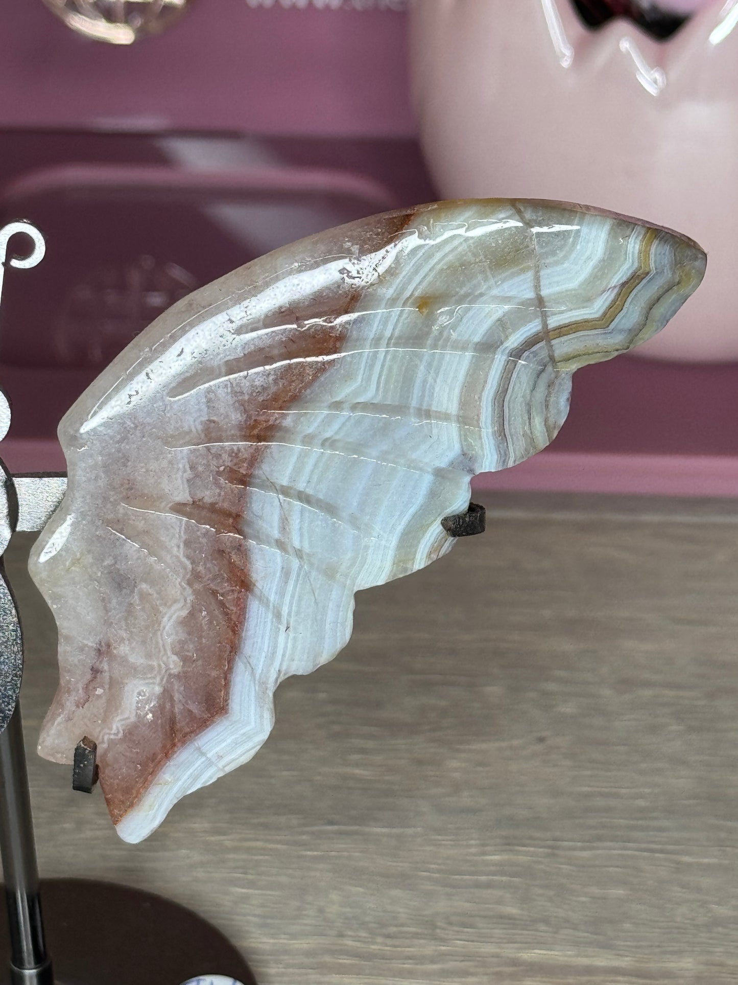 Amethyst and Crazy Lace Agate Butterfly Wings (A95)
