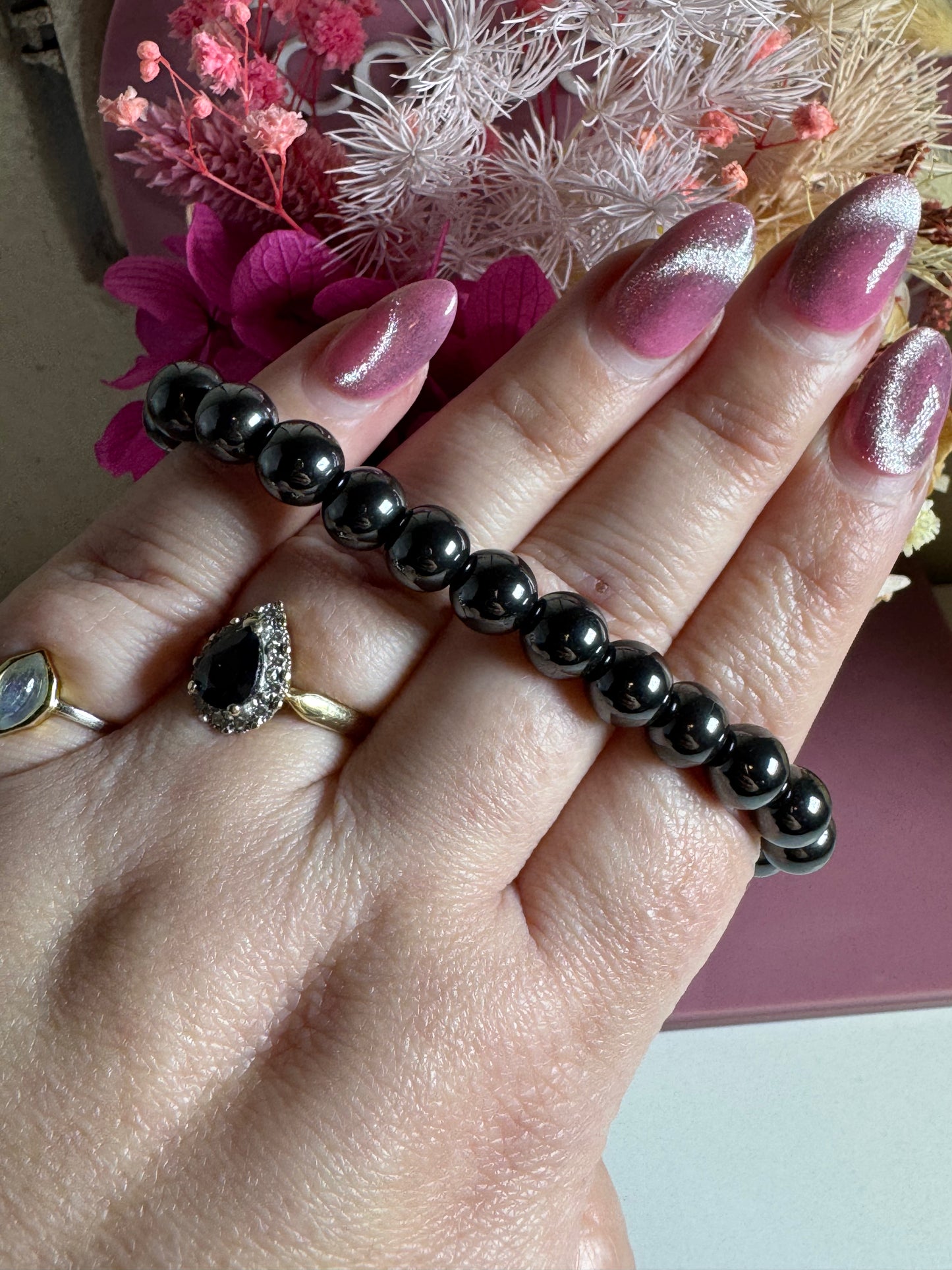 8mm Hematite Bead Bracelet