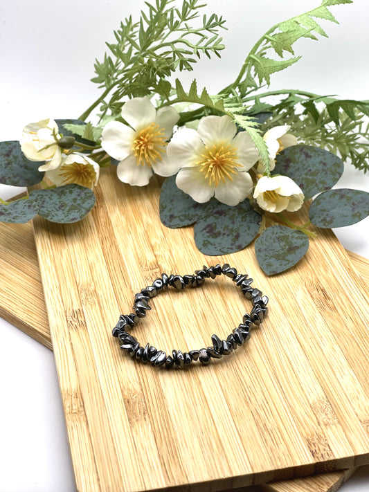 Hematite Chip Bracelet