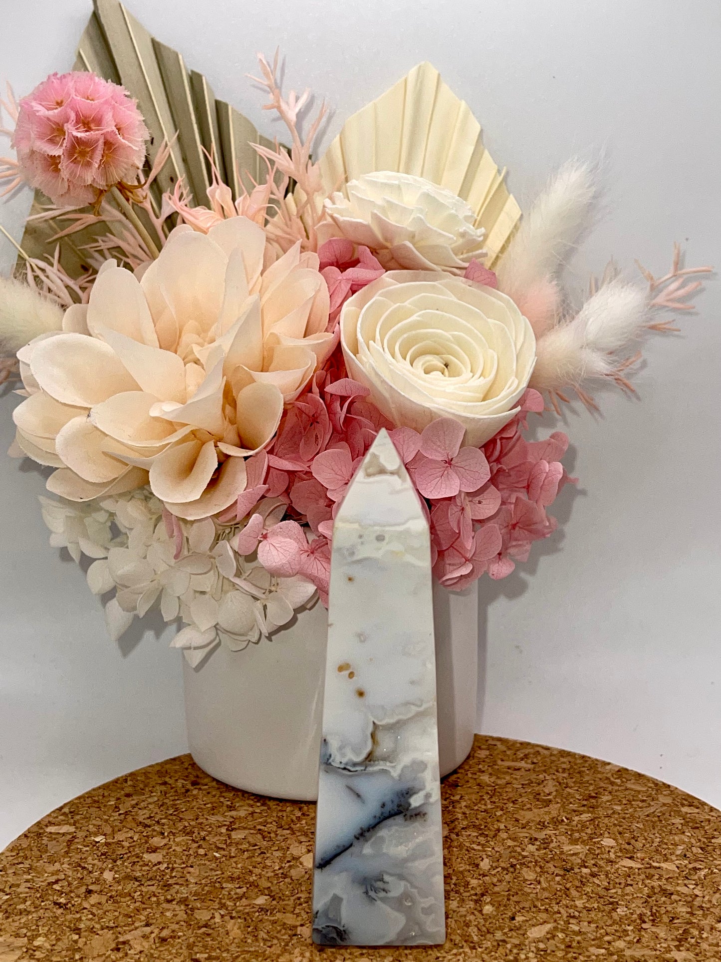 Dendritic Druzy Snow White Agate Tower