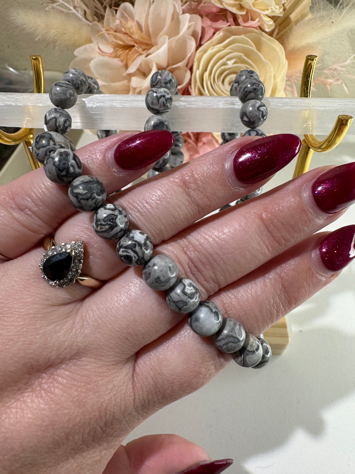 Picasso Jasper 8mm Bead Bracelet