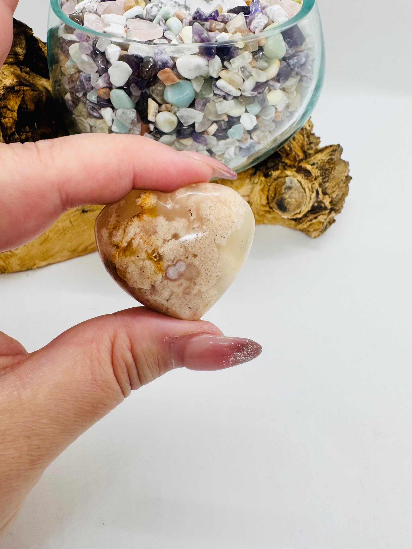 Flower Agate Heart