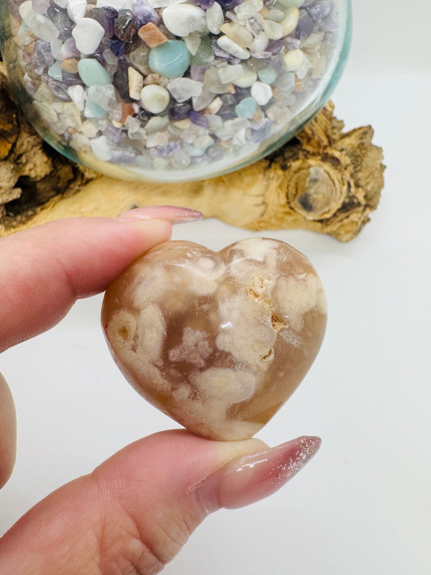 Flower Agate Heart