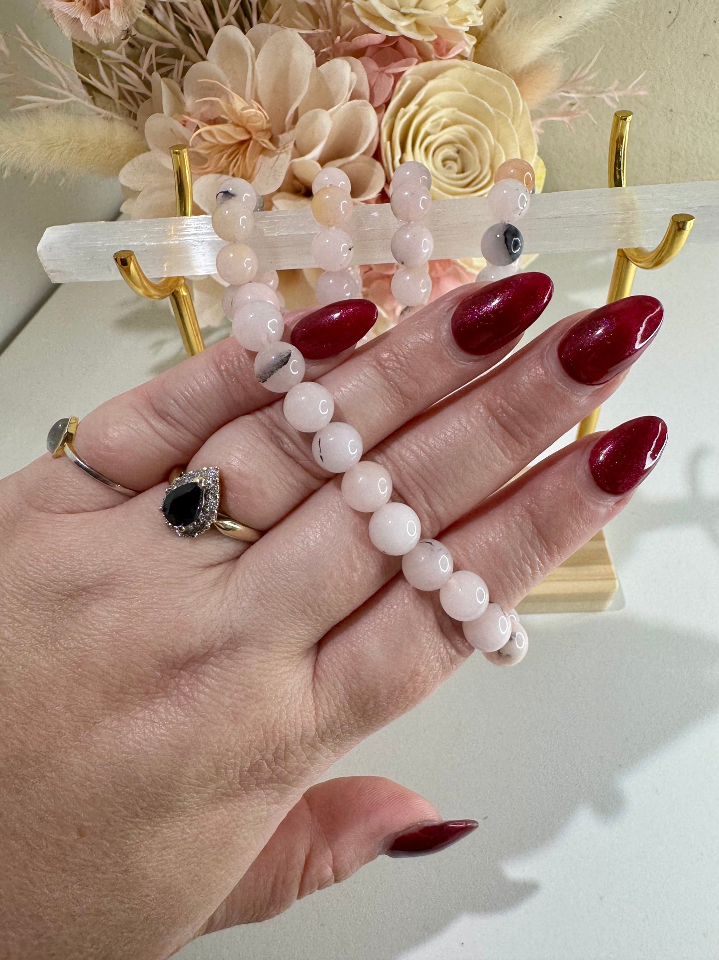 Pink Jade 8mm Bead Bracelet