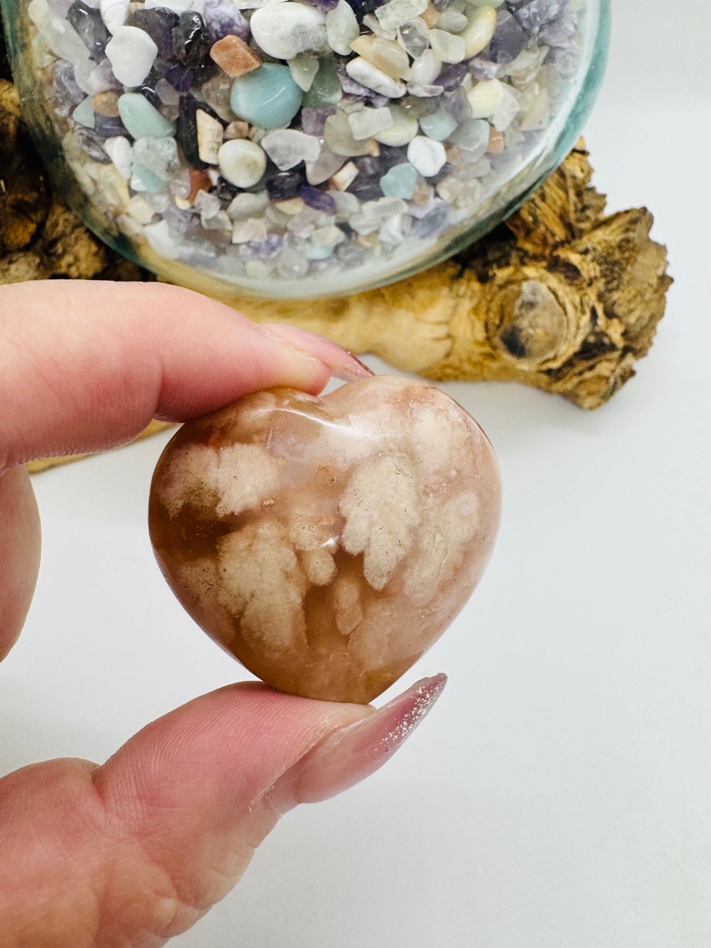 Flower Agate Heart