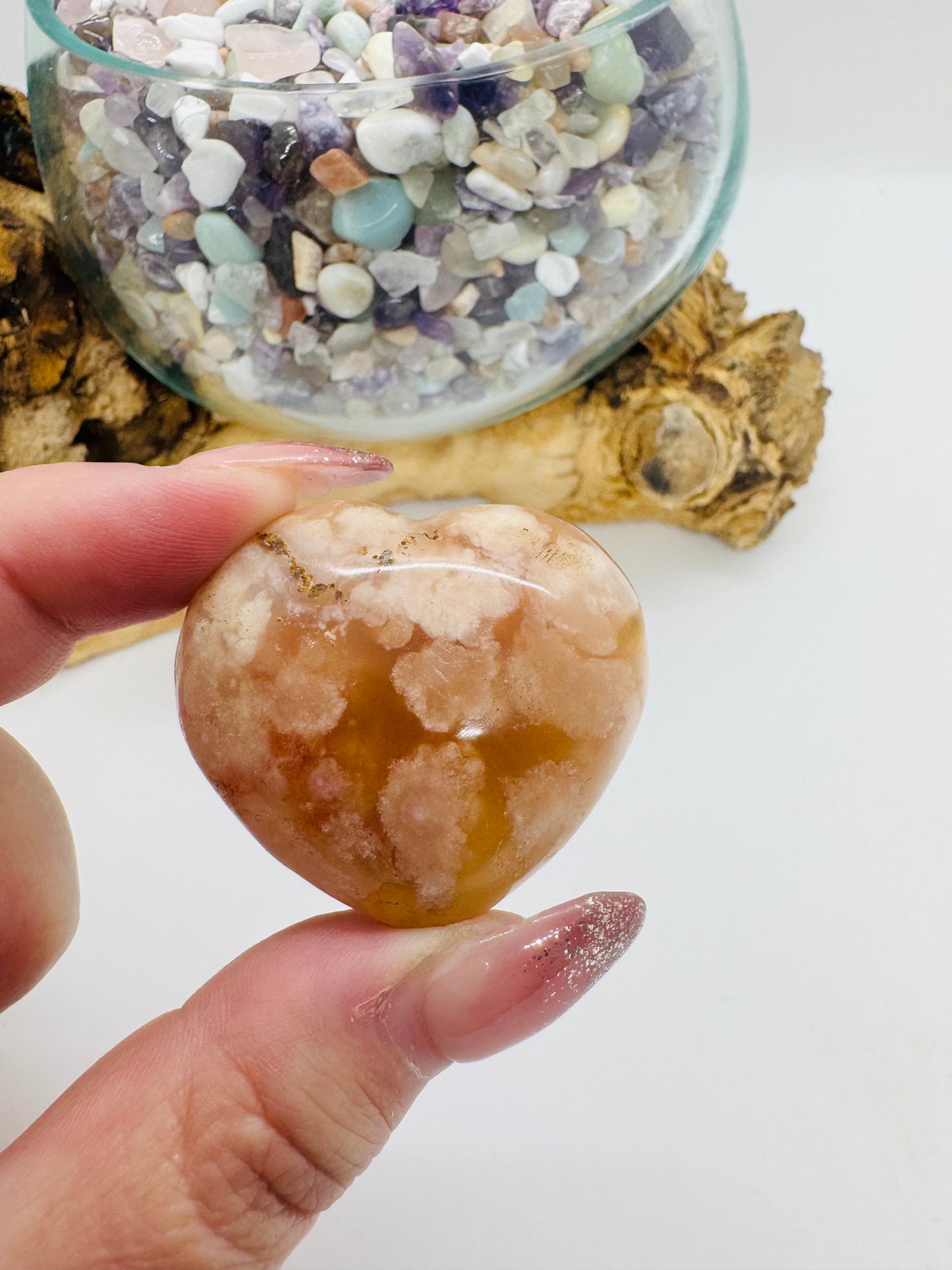Flower Agate Heart