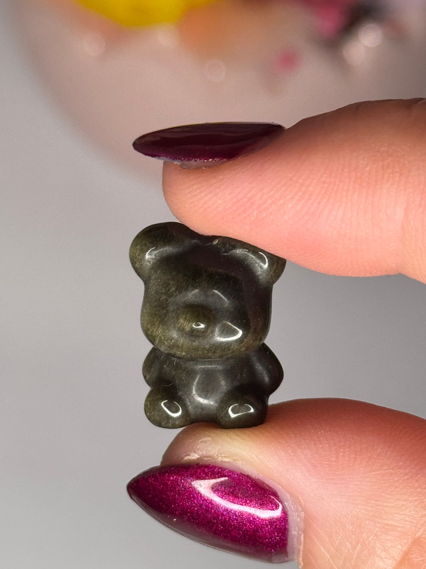 Mini Gold Sheen Obsidian Teddy Bear