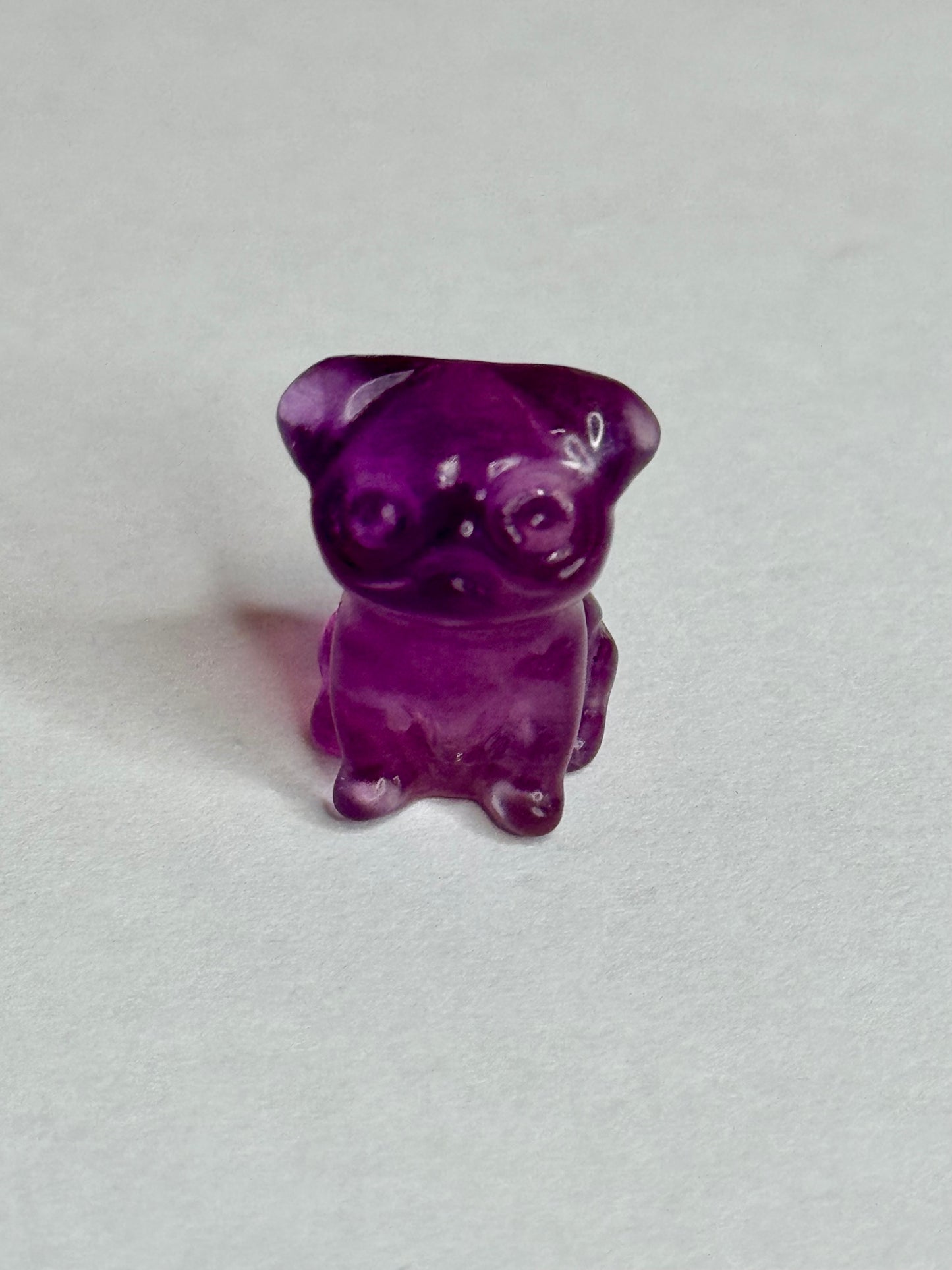 Mini Fluorite Dog #2 (Pug)
