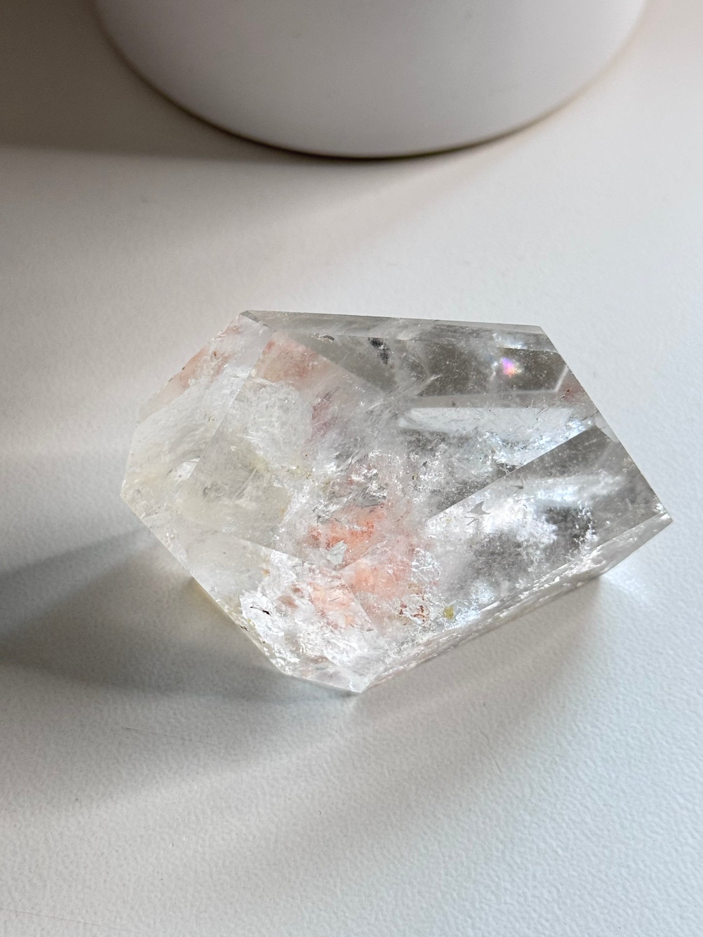 Clear Quartz Freeform with small Hematite Inclusions