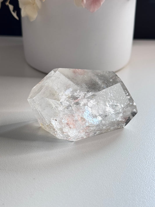 Clear Quartz Freeform with small Hematite Inclusions