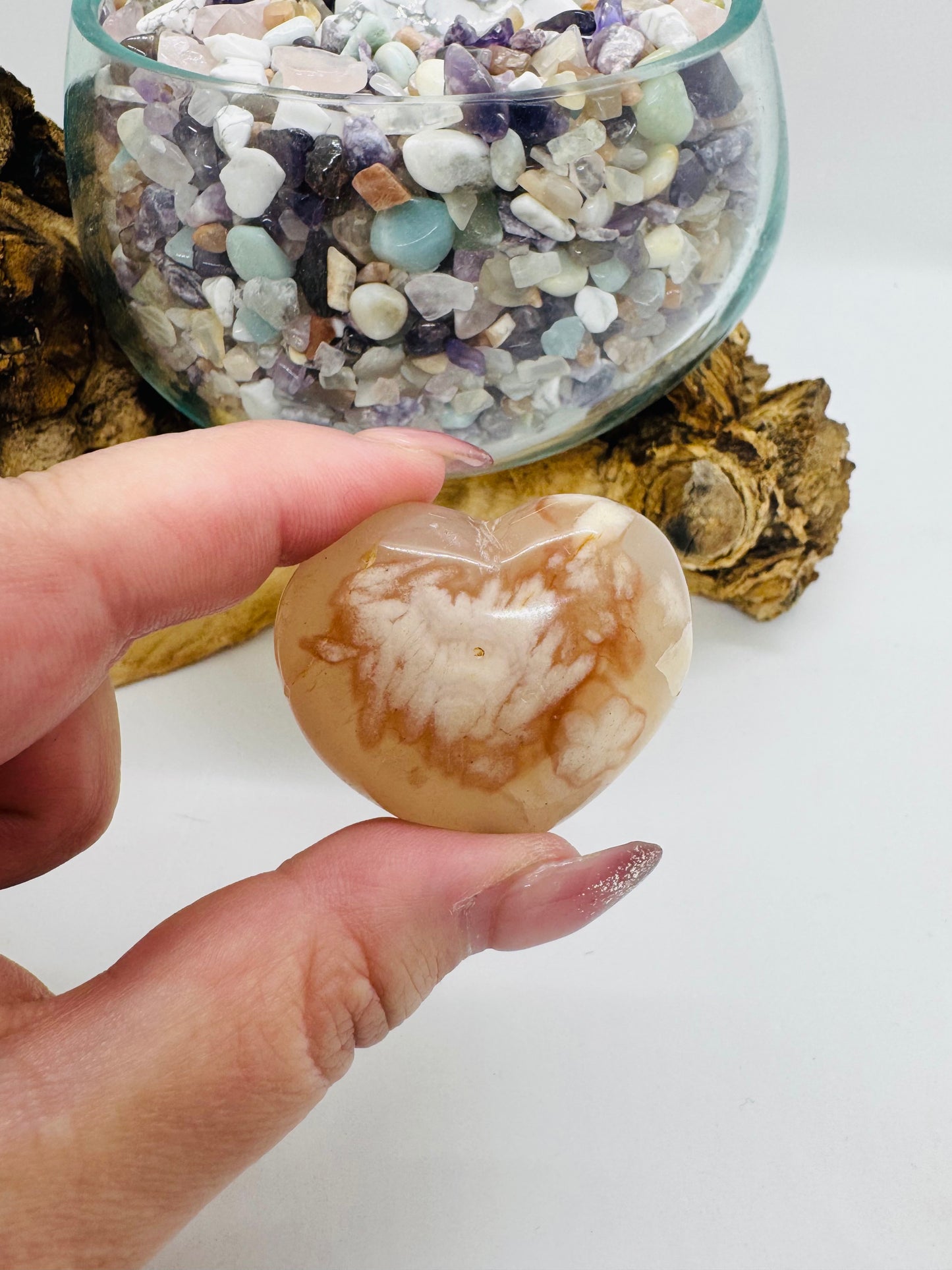 Flower Agate Heart