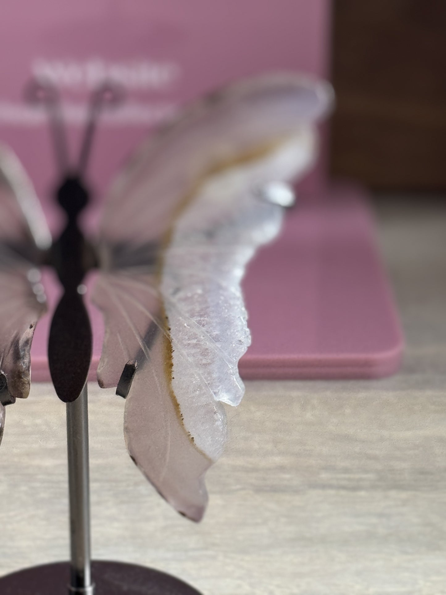 Agate Butterfly Wings with Stand B6