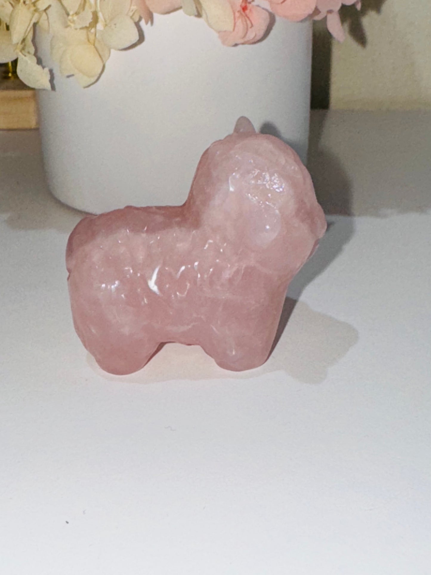 Rose Quartz Highland Cow (broken horn)