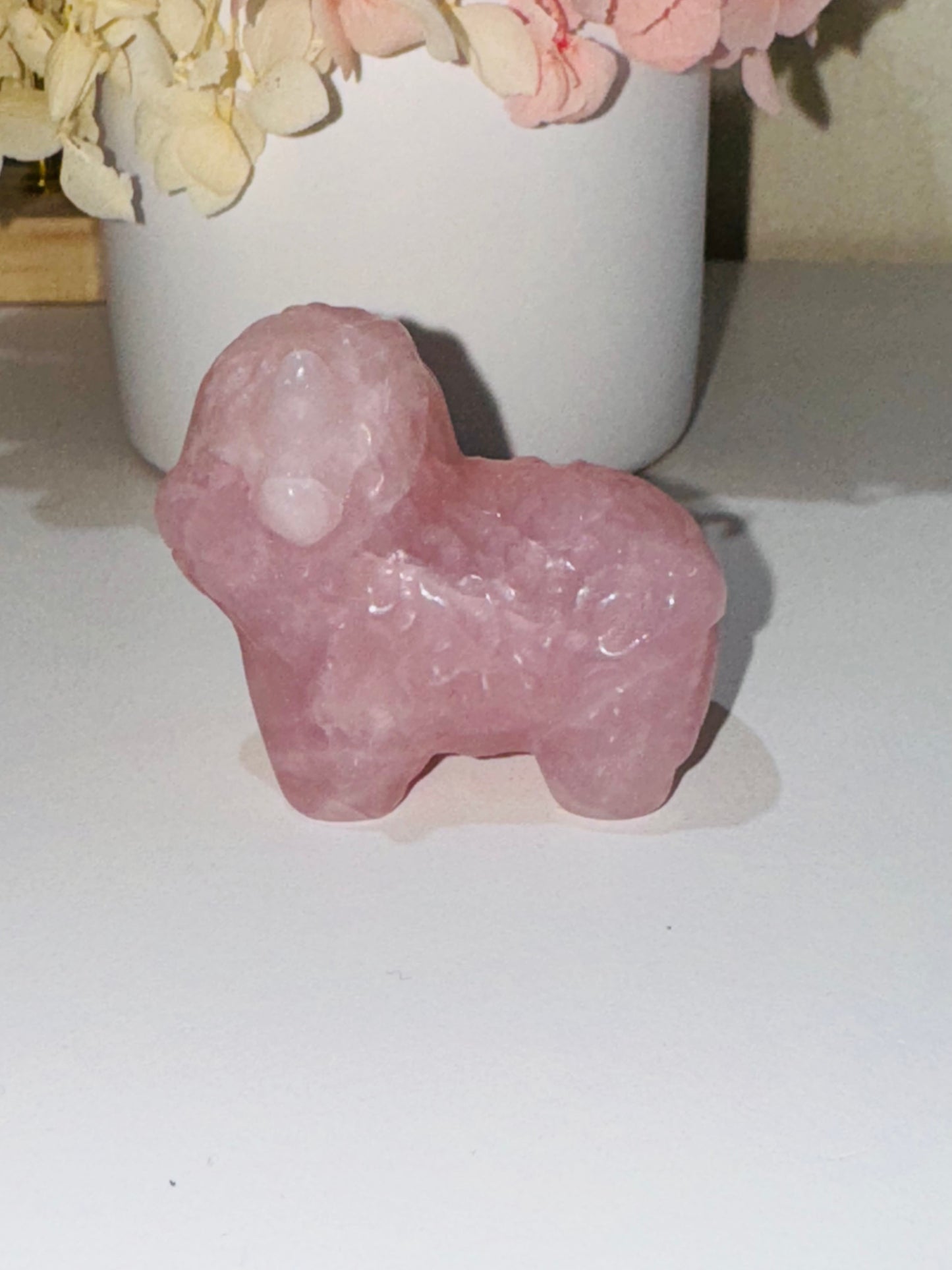 Rose Quartz Highland Cow (broken horn)