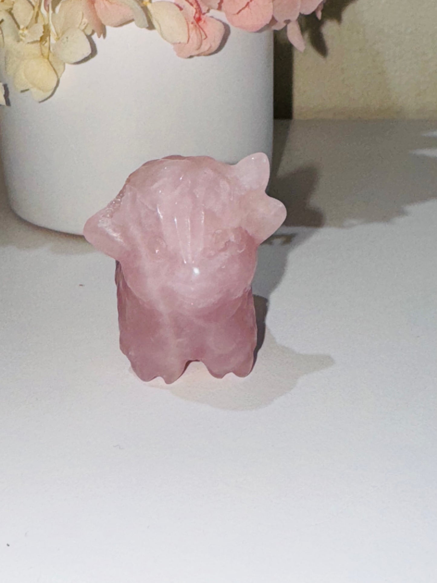 Rose Quartz Highland Cow (broken horn)