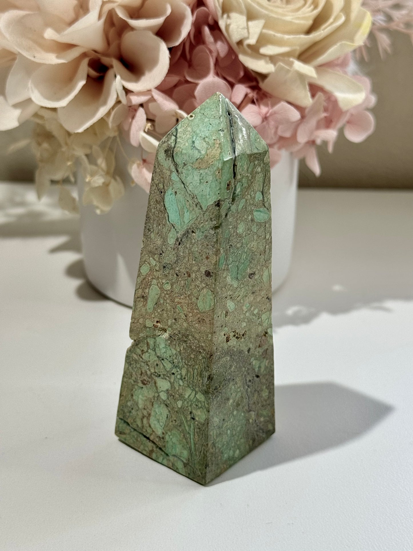 Chrysocolla obelisk - second hand