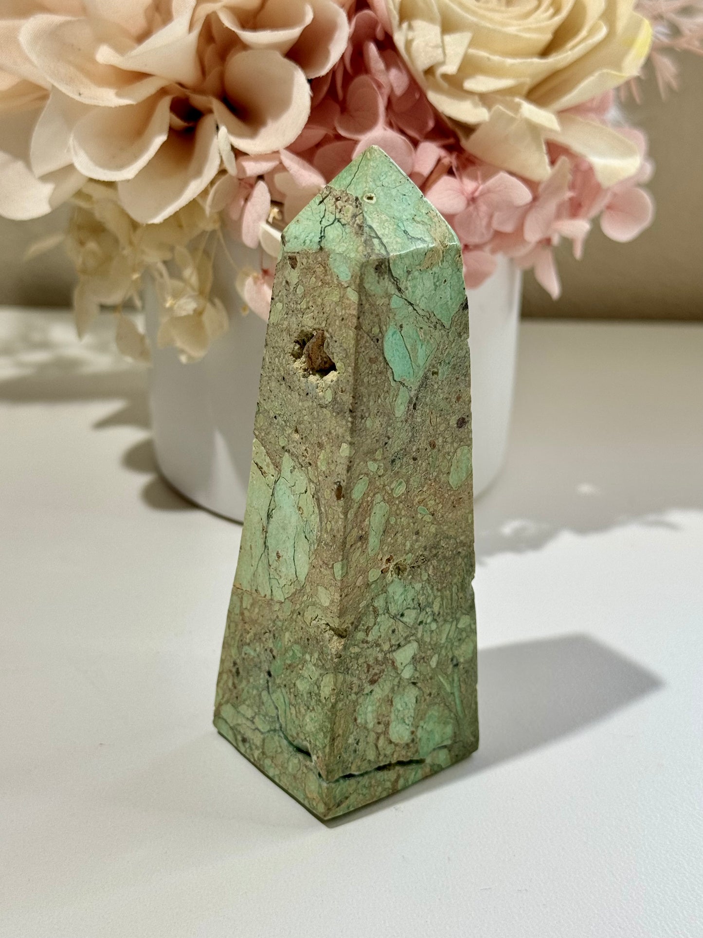 Chrysocolla obelisk - second hand