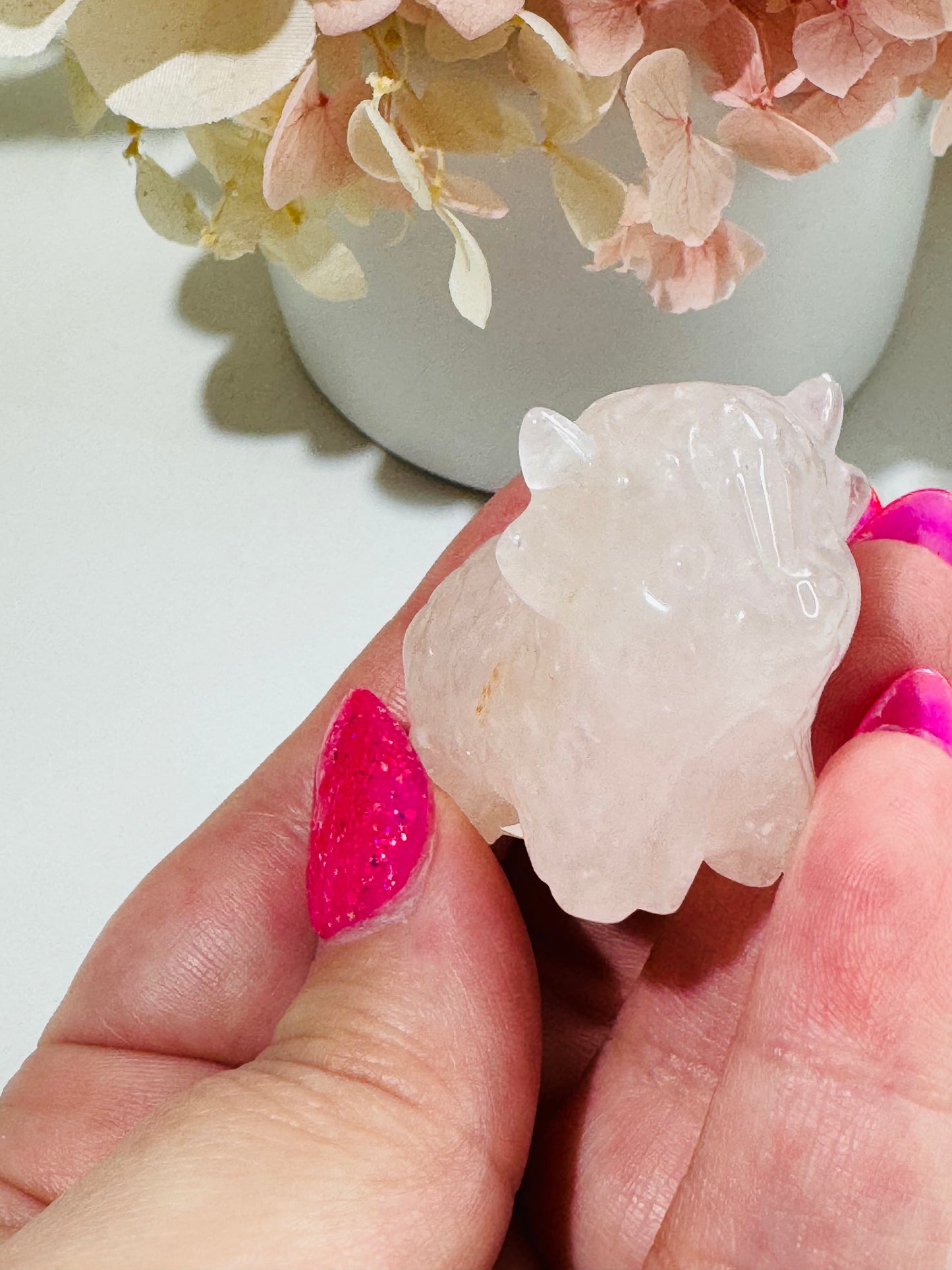 Rose Quartz Highland Cow (chipped horn)