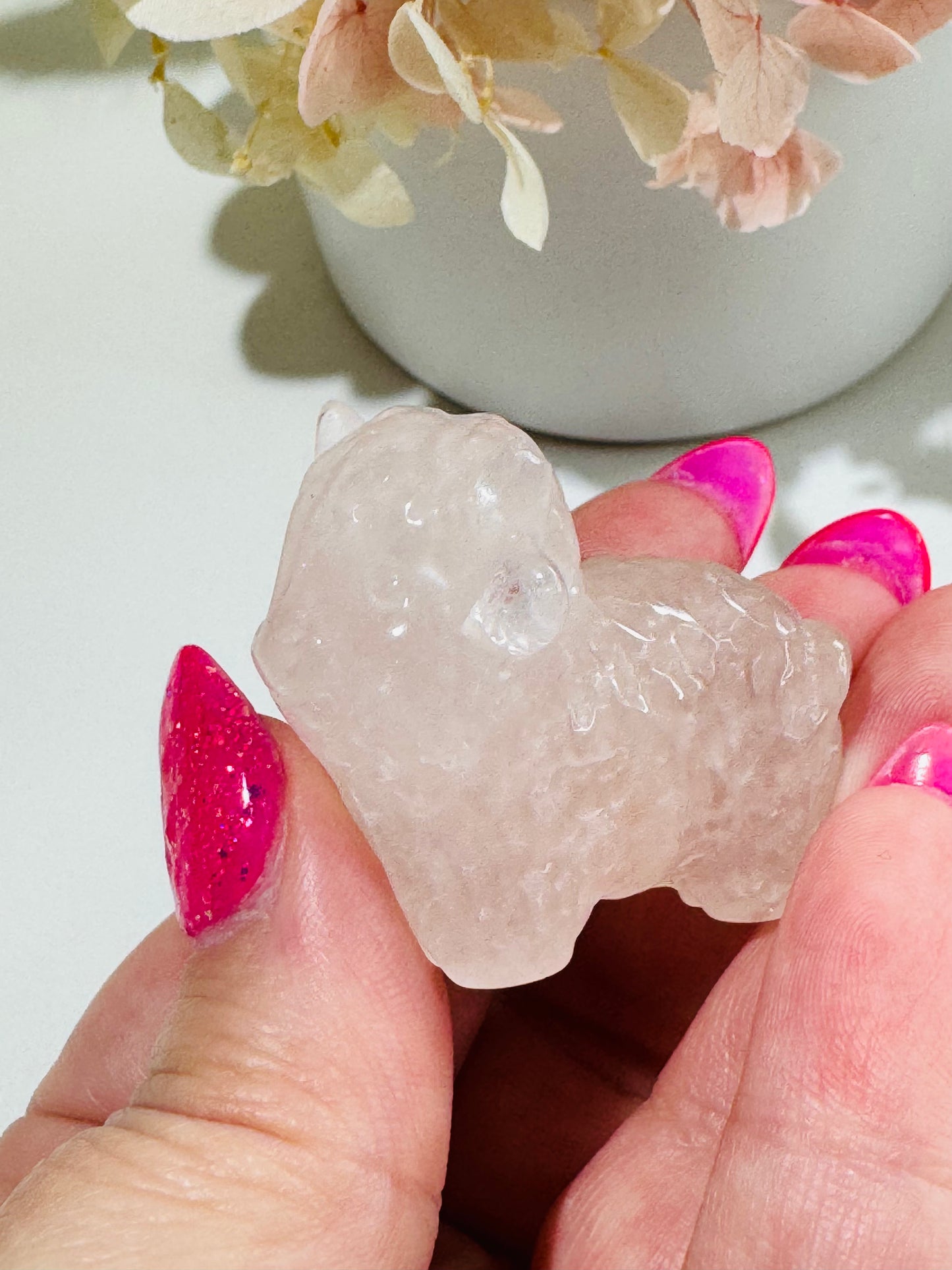 Rose Quartz Highland Cow (chipped horn)