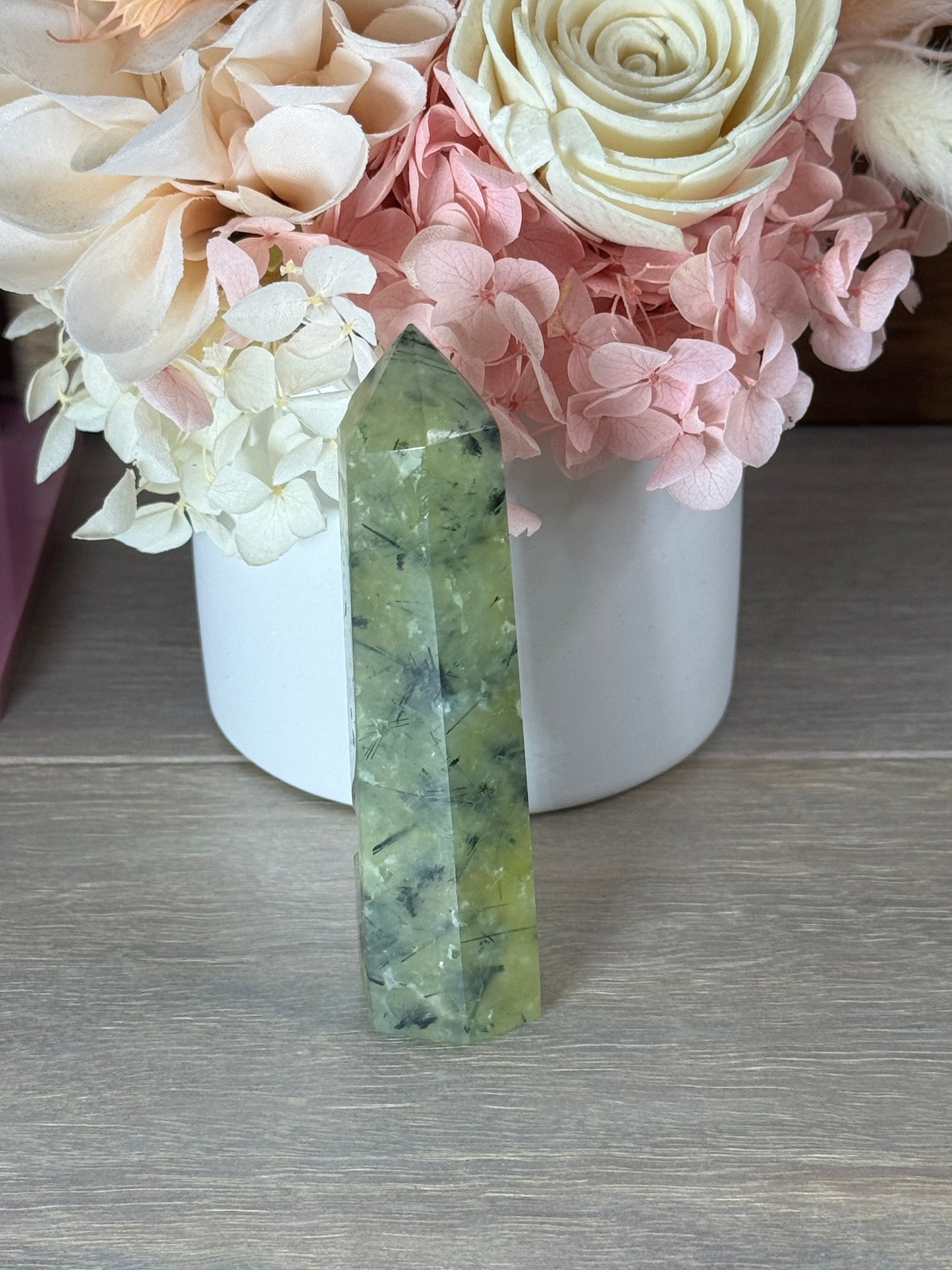 Prehnite with Epidote Generator Tower (Leaning)