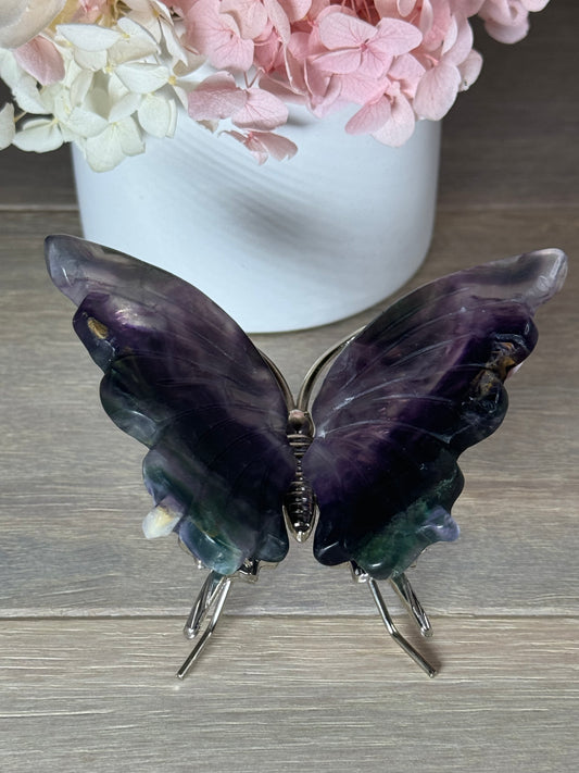 Rainbow Fluorite Freestanding Butterfly