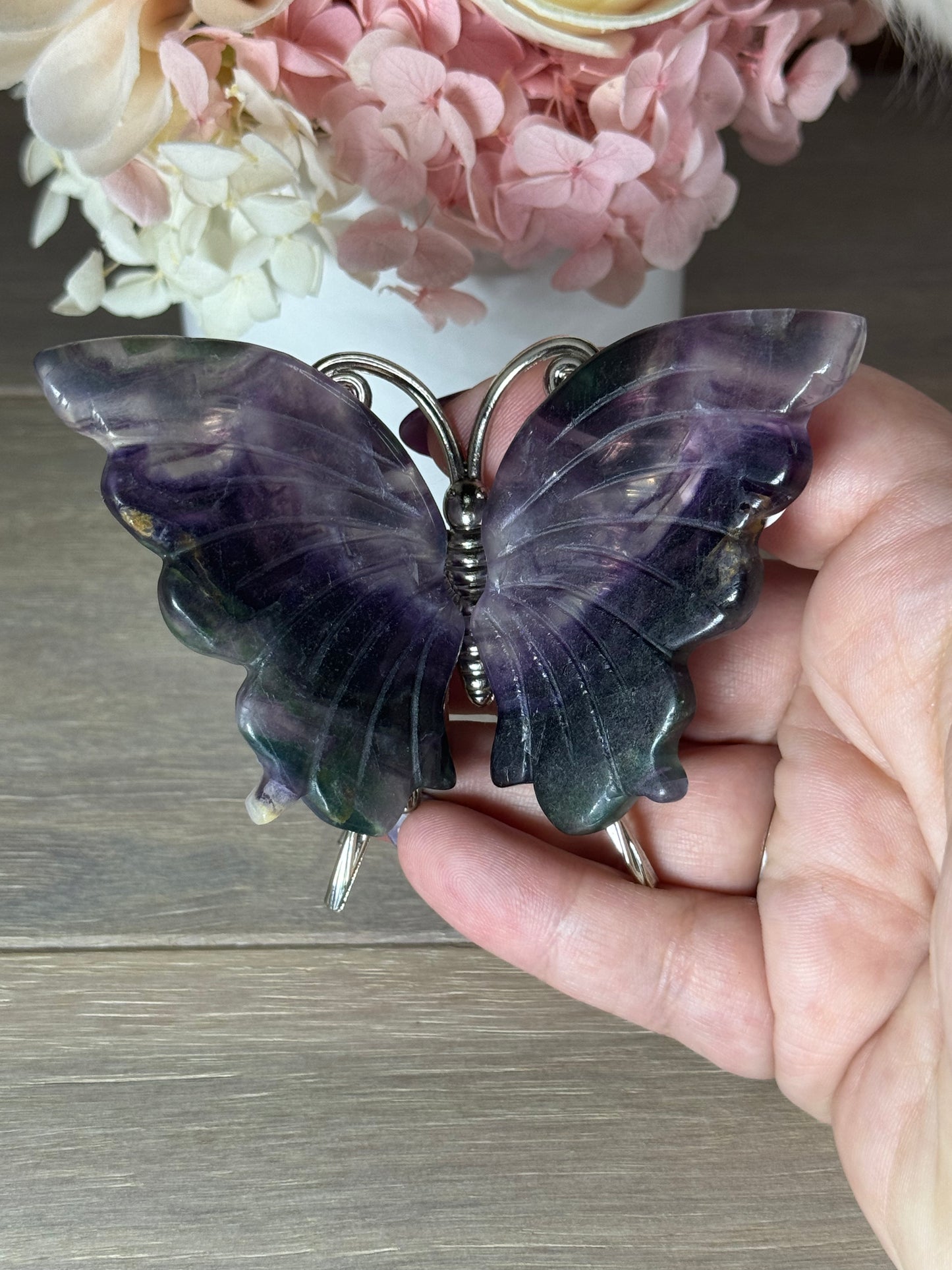 Rainbow Fluorite Freestanding Butterfly