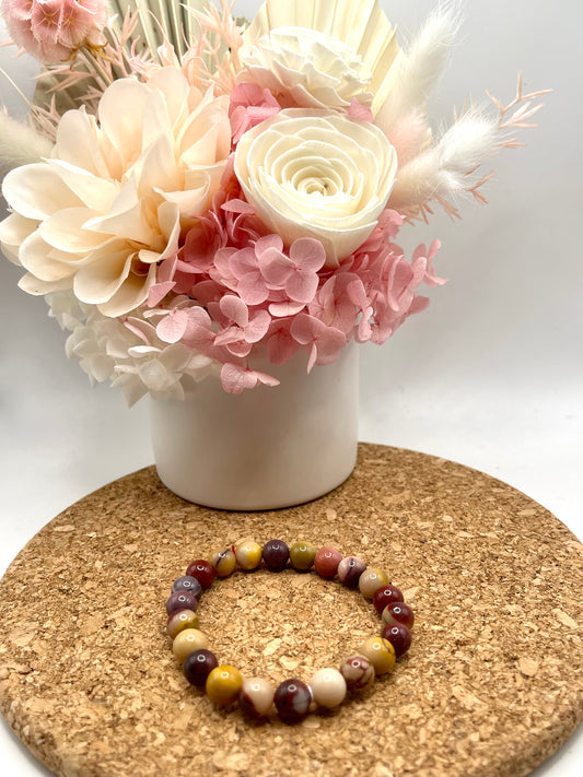 Mookaite Jasper 8mm Bead Bracelet