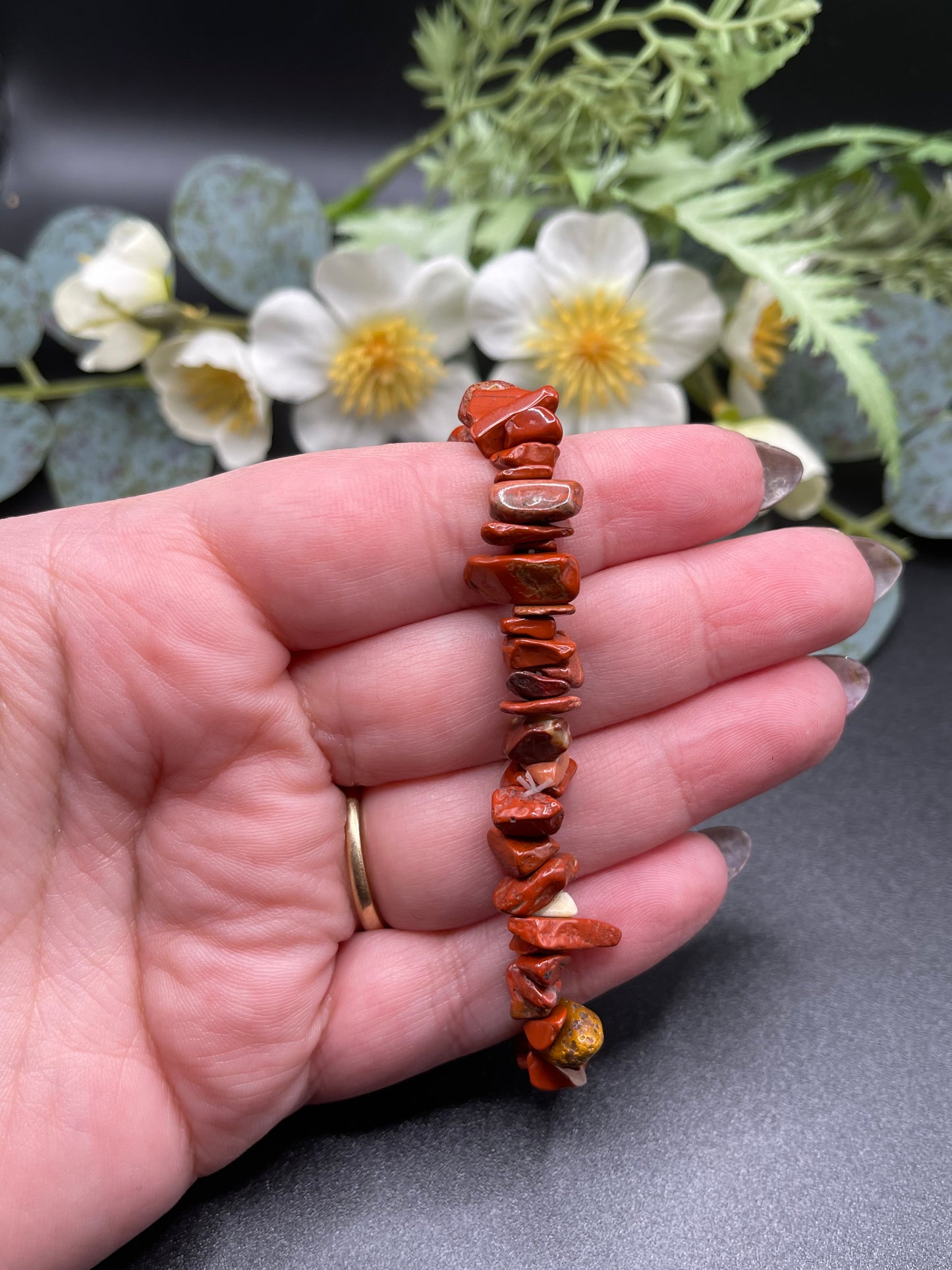 Red Jasper Chip Bracelet