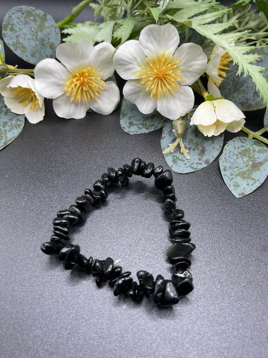 Black Obsidian Chip Bracelet