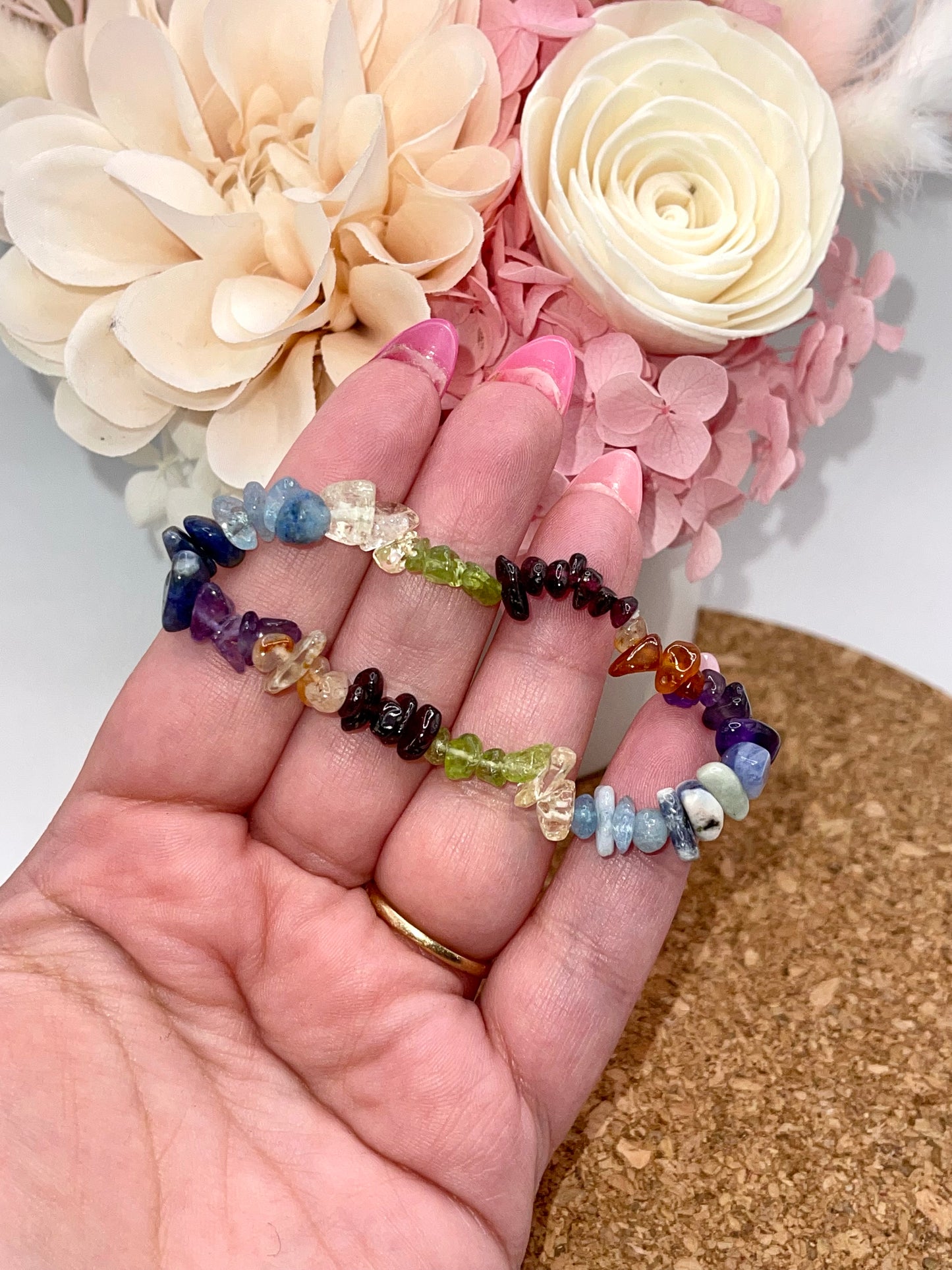 Chakra Chip Bead Bracelet