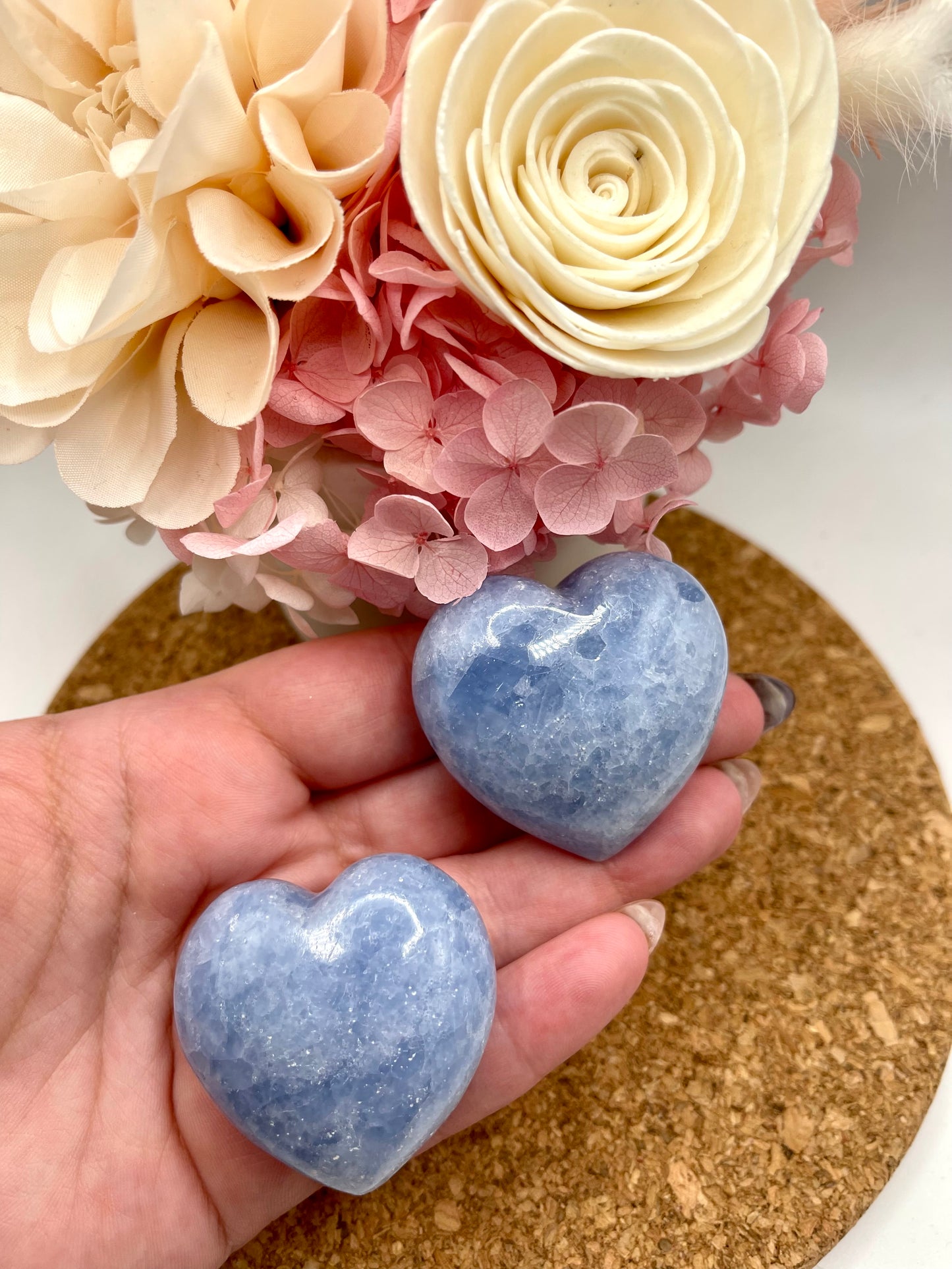 Blue Calcite Heart