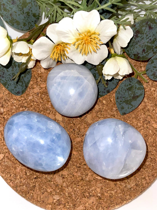 Blue Calcite Palm Stone